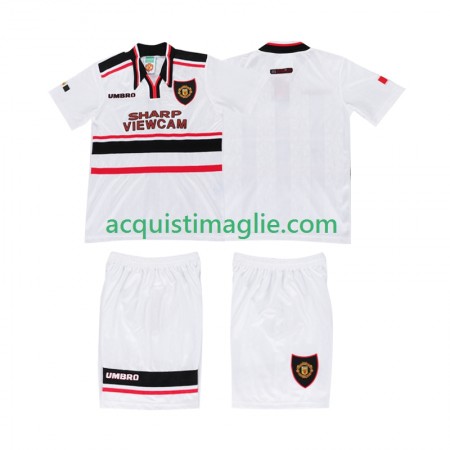 Divisa di Calcio Manchester United Retro Bambino Trasferta 1998